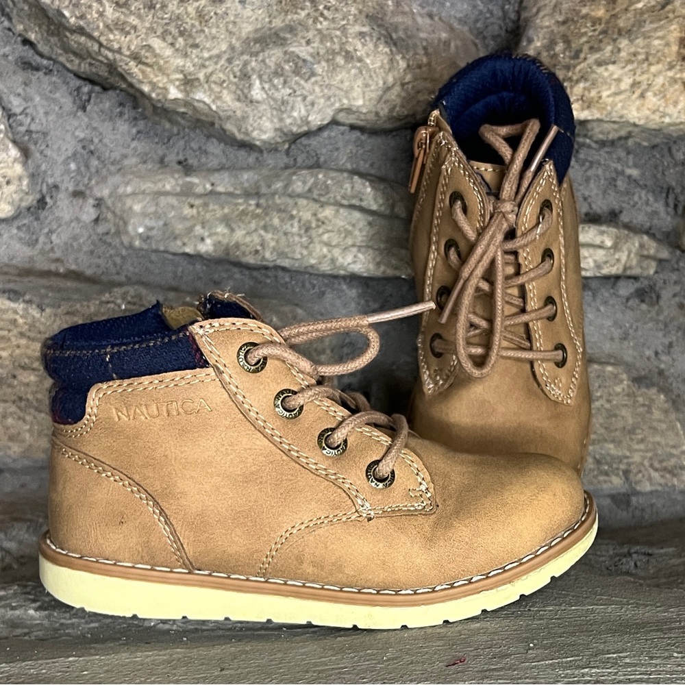 Nautica Kids Brown and Blue Boots